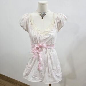 Abercrombie Vintage Very Light Pink ballerina babydoll top